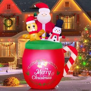 Christmas Inflatable Santa Snowman Gingerbread “Merry Christmas” Mug
